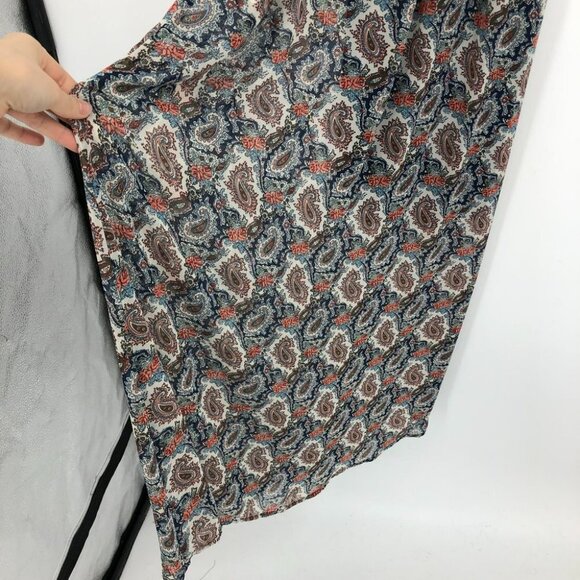 Daniel Rainn paisley navy  coral halter boho maxi dress Medium - Picture 8 of 14